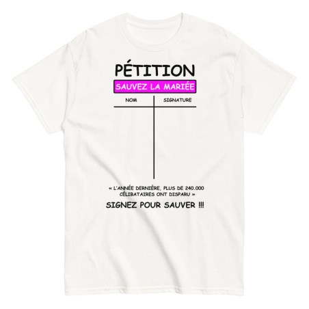 T-shirt Femme - Pétition Sauver la Mariée - EVJF