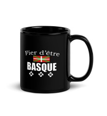 Mug brillant noir - Fier d'être Basque