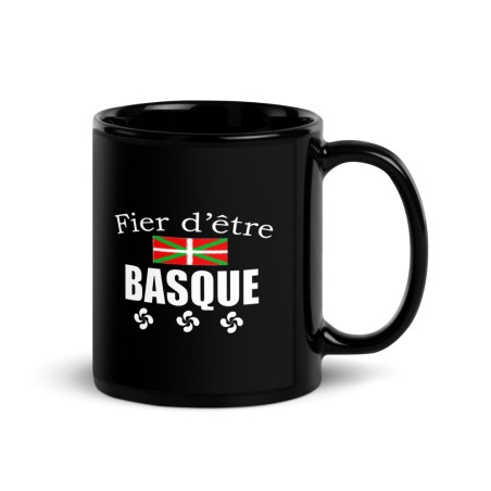 Mug brillant noir - Fier d'être Basque