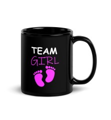 Mug brillant noir - Naissance - Team Girl