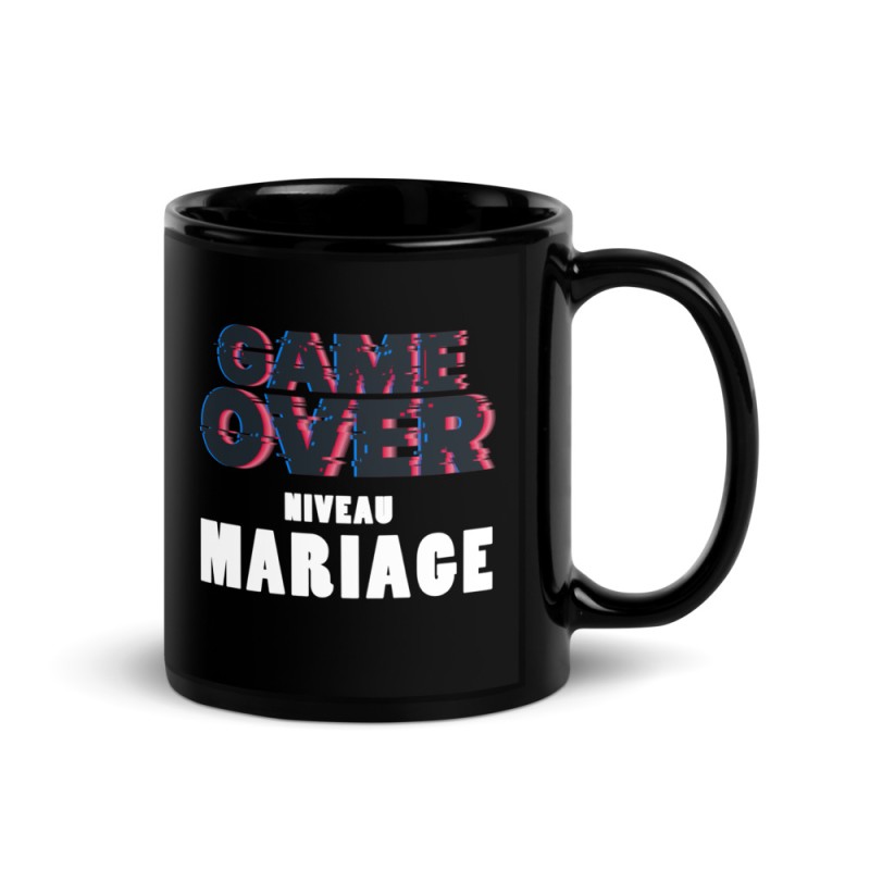 Mug noir - EVG - EVJF - Game over niveau mariage