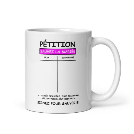 Mug - Pétition Sauver la Mariée - EVJF